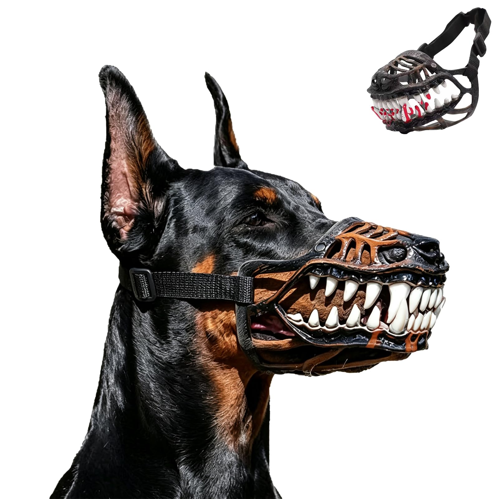 Hell Hound Monster Muzzle, Scary Dog Muzzle with Teeth (Type-A,M)