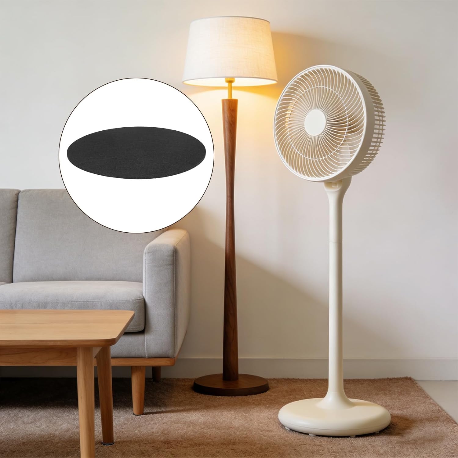 uxcell 8Pcs Non Slip Furniture Pads, 12" Round Self Adhesive Felt Bumpers Noise Reducing Furniture Feet Floor Protector for Chairs Tables Furniture Legs (Black 0.2" Thick)