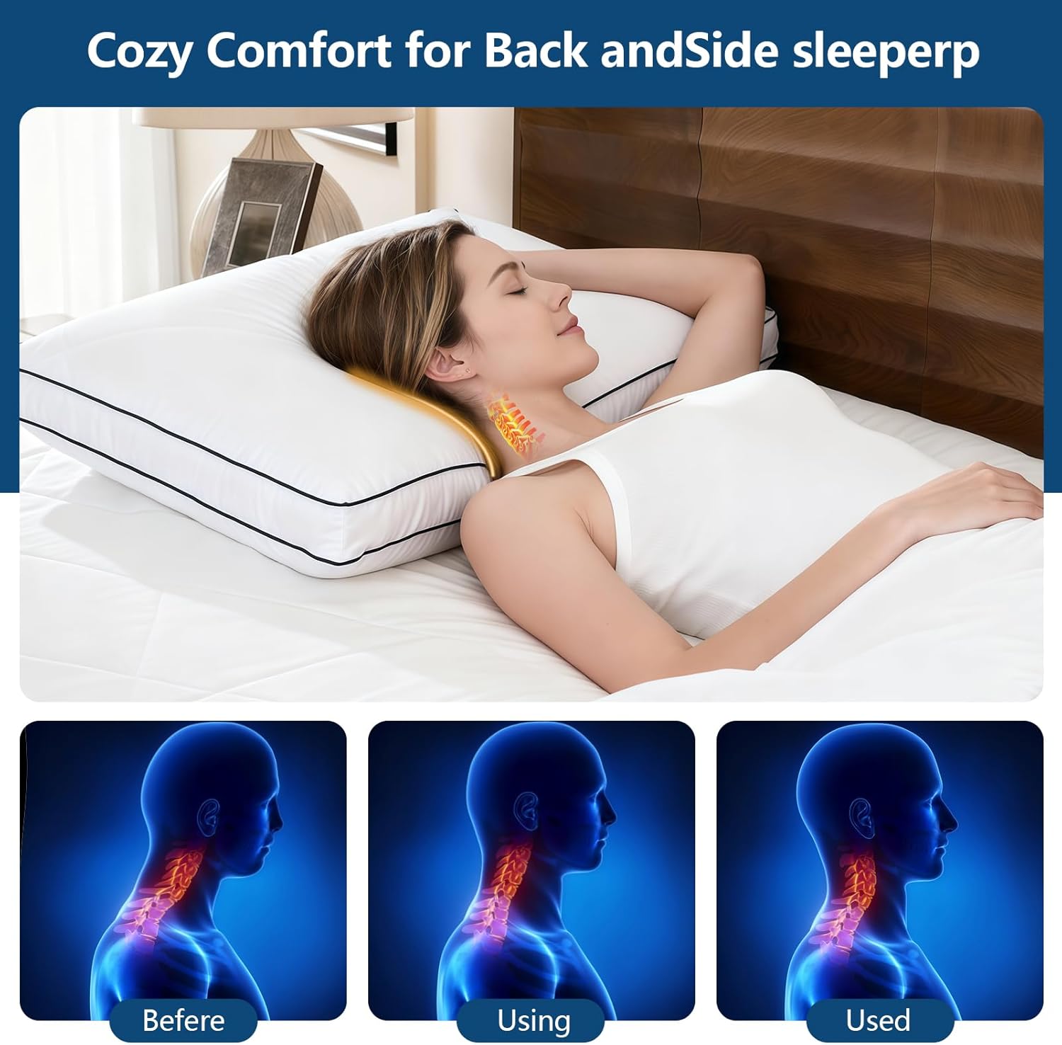 Luxury Hotel Pillows King Size 2-Pack, Adjustable Height for Neck Pain Relief, Hypoallergenic & Breathable with Cloud-Like Support, Machine Washable Down-Alternative Fill