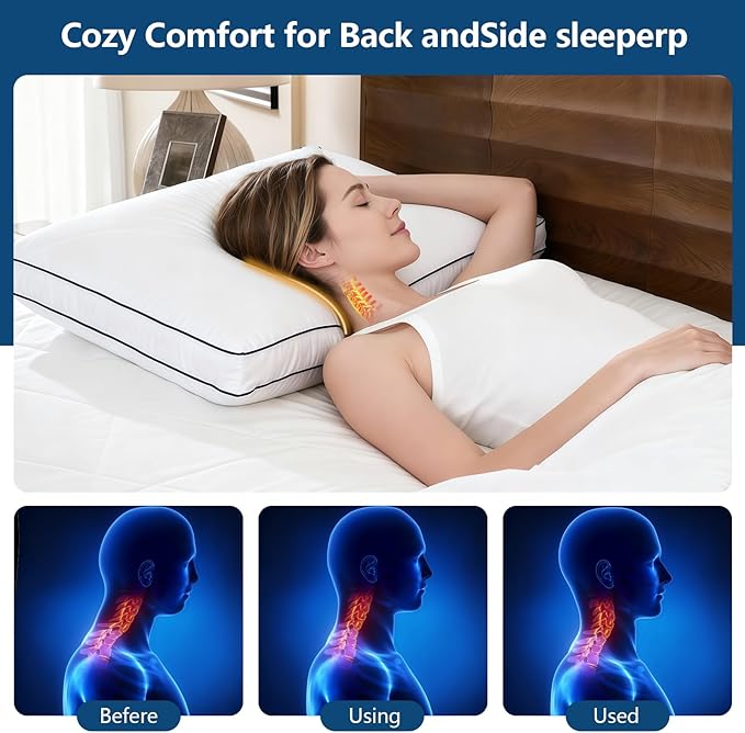 Set 2 Almohadas Alternativa a Plumas Ajustable 76x51x23 cm miniatura 2