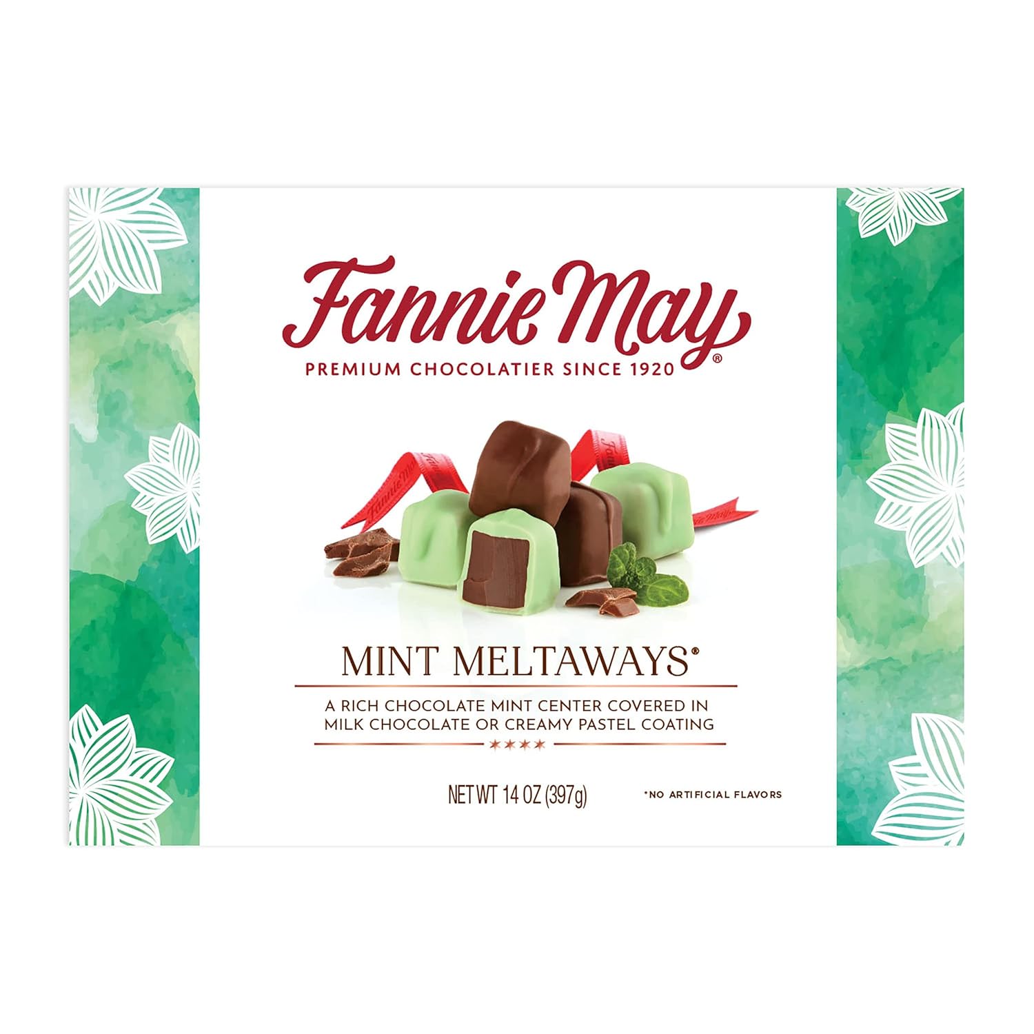 Fannie May 14 Ounces Mint Meltaways Spring Box Grocery