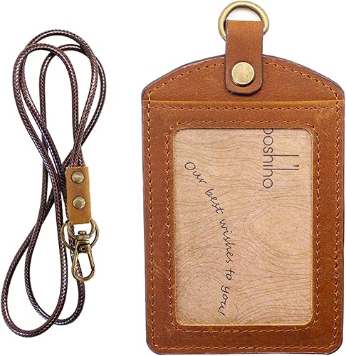 Vista 139 de Boshiho. Funda vertical, de piel, para tarjeta de identificación con cordón resistente., Bolso