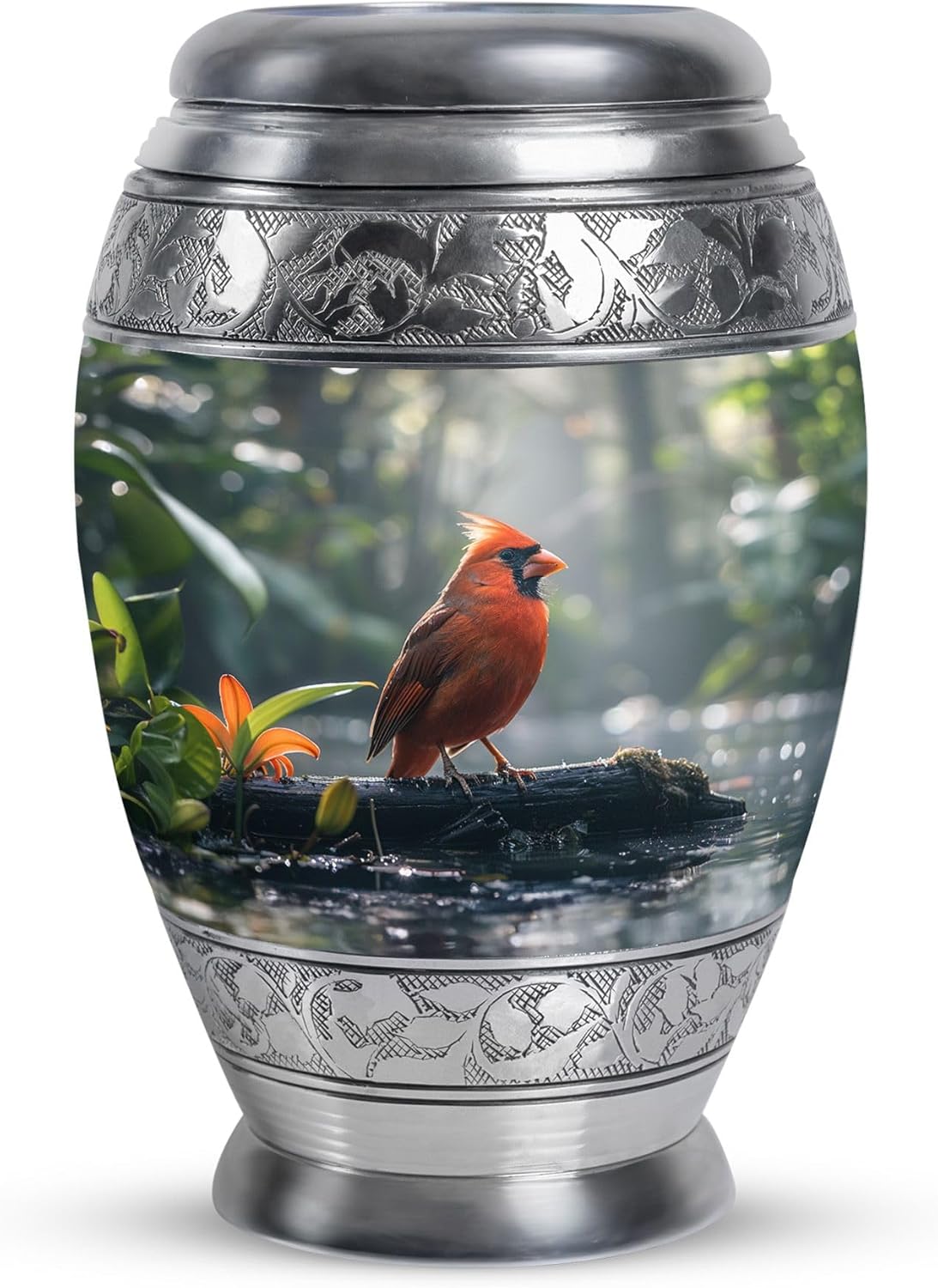 Cardinal Urn for Ashes - 3 Inch Gray Pet Keepsake Cremation Urn for Adult Men and Women