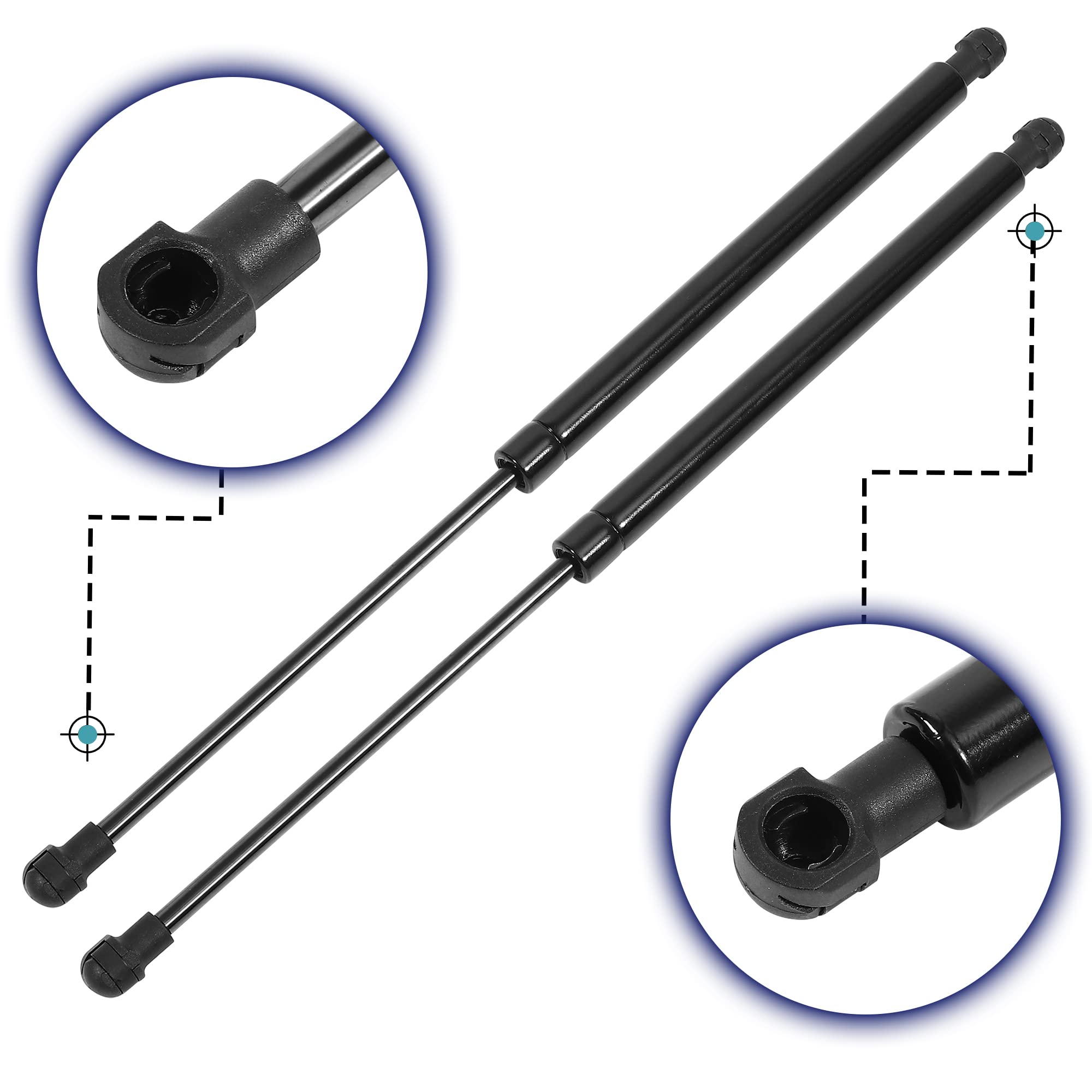 2 Vérins De Coffre Pour Toyota Yaris 2 (2005-2011) - Hayon - 413mm - 395N - Réf. OEM 689600D010 Etc.