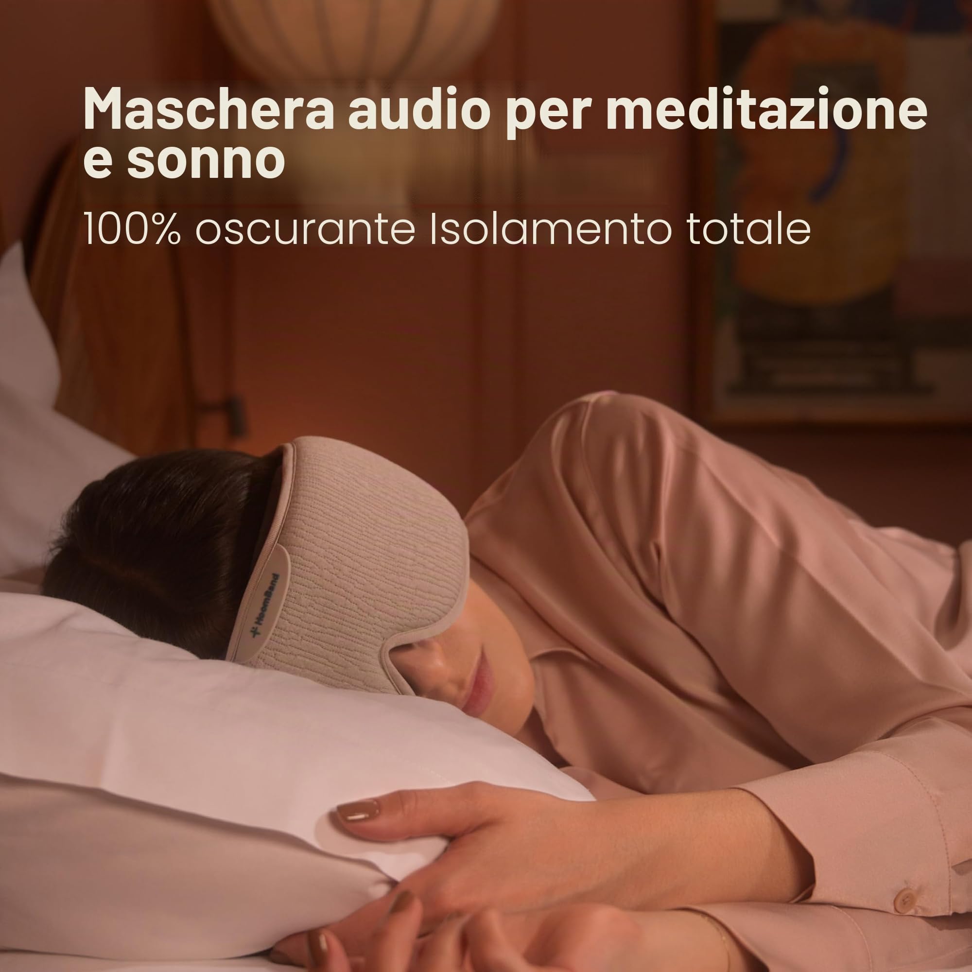 HoomBand Ultimate | Cuffie senza fili per il sonno Bluetooth 5.0 | Maschera oscurante al 100% | Terapia del suono, storie ipnotiche gratuite, meditazione