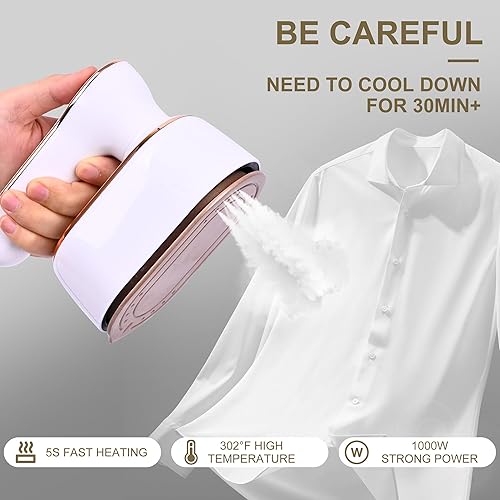 Miniatura 5 de Mini plancha de vapor de viaje plancha de vapor portátil de mano para ropa, ropa de vapor, pequeña plancha de vapor eléctrica para camisas de