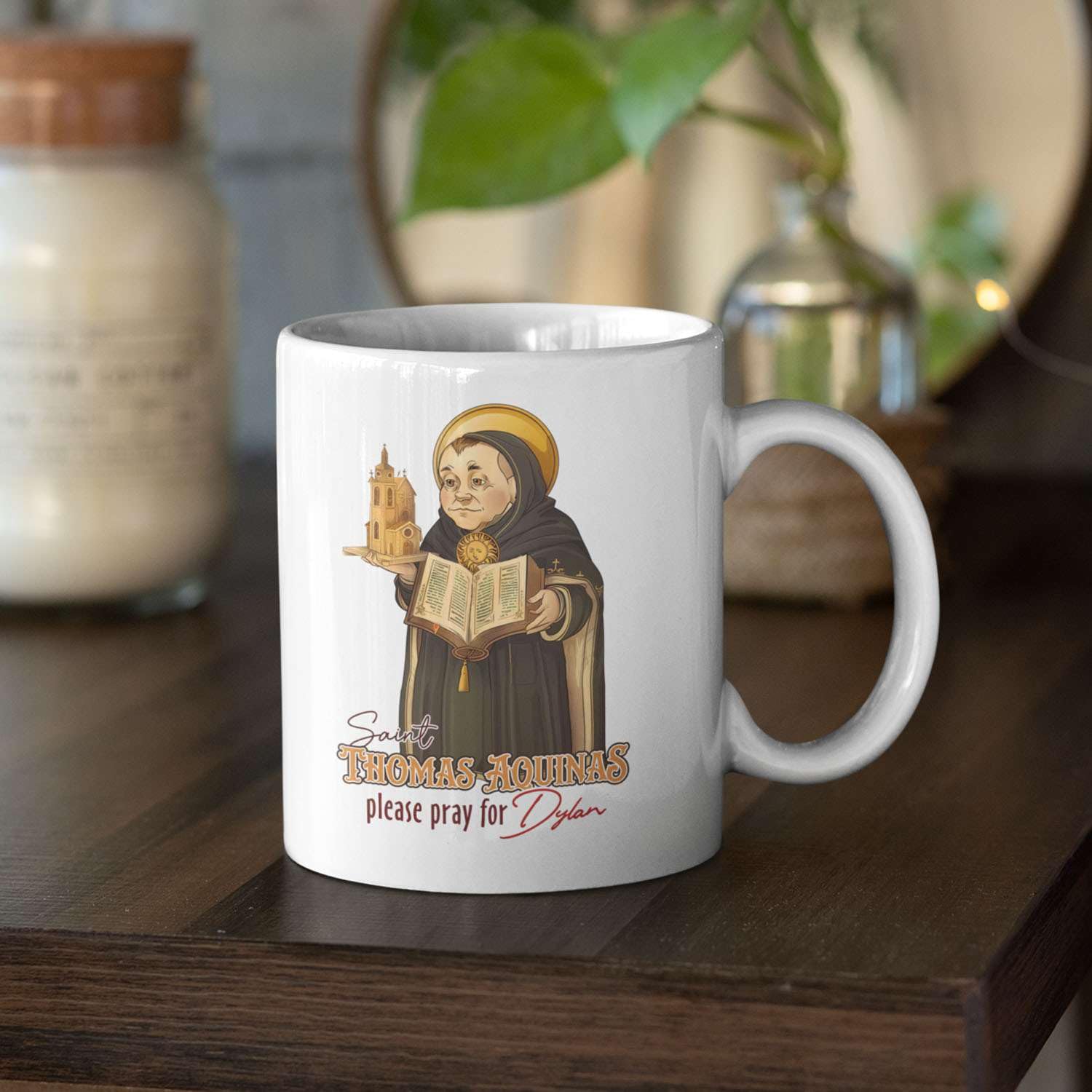 Amazon.com: Customized Catholic Cup With Religious Saint Design, Saint  Thomas Aquinas Coffee Mug 11oz, Personalized Catholic Prayer White Mug,  Custom Name Religious Ceramic Cup, Christian Gift : Home & Kitchen