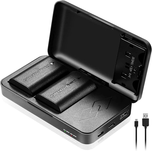 JYJZPB LP-E6 LP-E6N Batteries (2 Pack) with Multi-Function Battery Charger, LP E6N Li-ion Replacement Batteries Compatible for Canon EOS Cameras