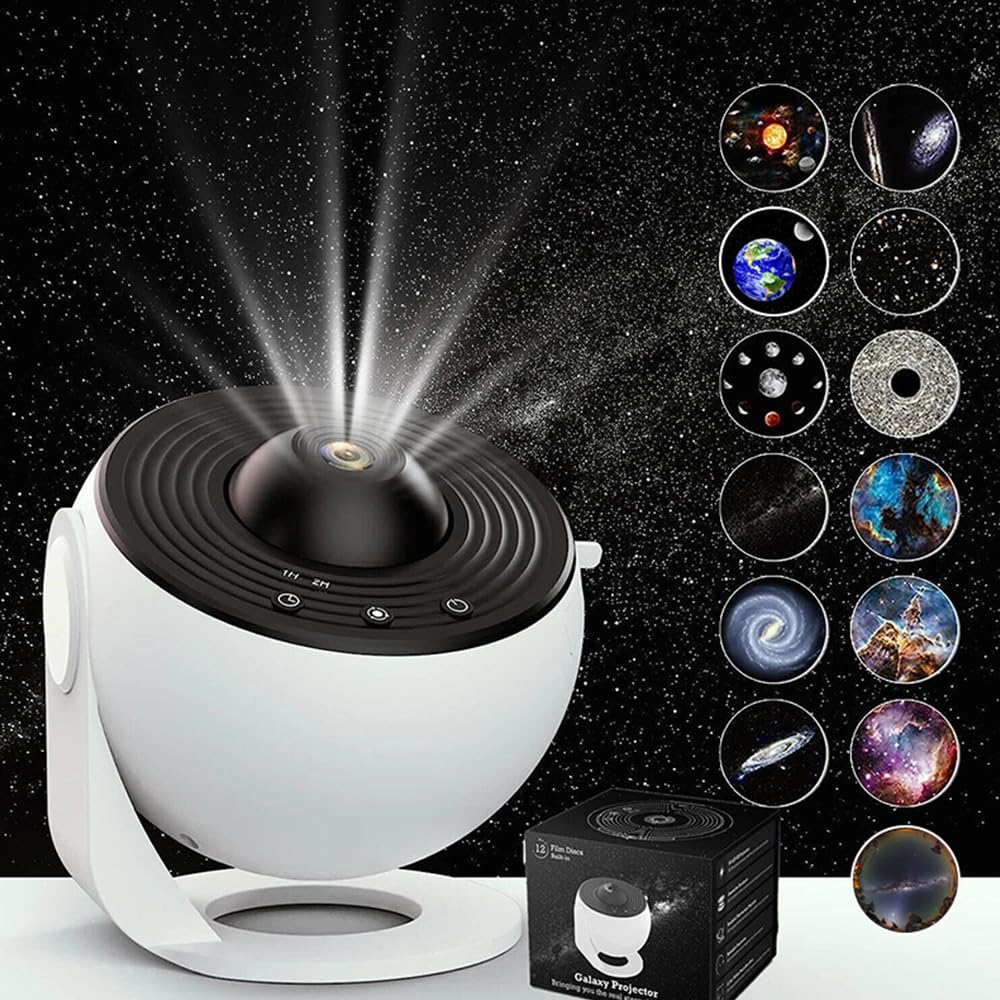 Star Projector, Planetarium Projector for Bedroom, Galaxy Projector with 4K Replaceable 13 Galaxy Discs, LED Space Galaxy Lamp Room Decor for Adults Kids(Black and White Clash of Colours)