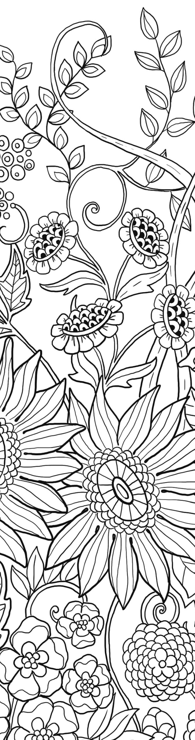 Flowers Coloring Bookmarks