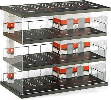 1/64 Scale Diecast Car Diorama Garage Parking Dustproof Storage Shelf with Lights,Display Case for Hot Wheels & Matchbox Cars