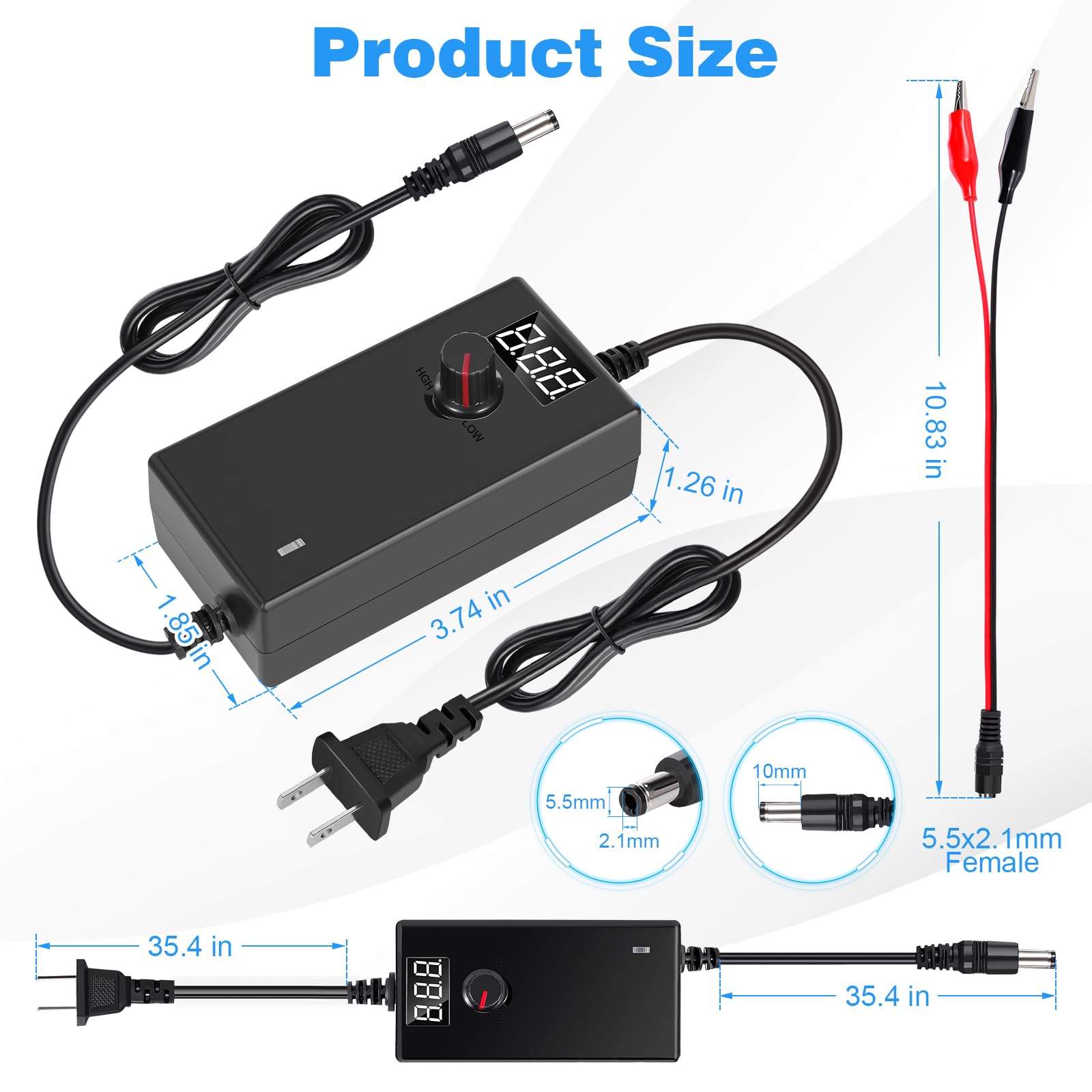 3V-12V 3A 36W Power Supply Adjustable DC 3V 5V 6V 9V 12V Variable
