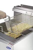 Vista 6 de CookRite ATFS-40 Freidora comercial con cestas, 3 tubos de acero inoxidable, freidoras de piso de gas natural, 102000 BTU