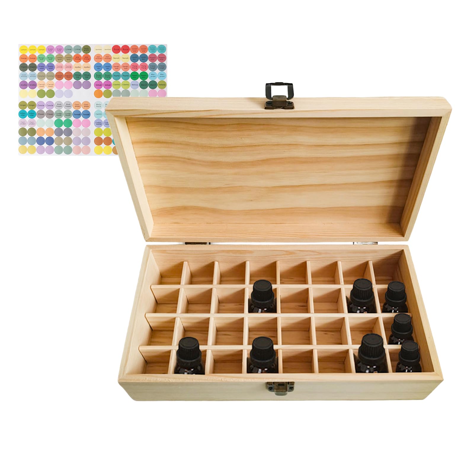 RoseFlower 32 Bottles Durable Wooden Essential Oil Storage Box for 5-15ml - Image 2