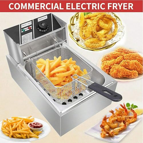 Miniatura 8 de iropro Freidora de grasa profunda, 10 litros con control de temperatura ajustable, 2500 W para uso doméstico y cesta extraíble para fácil limpieza,