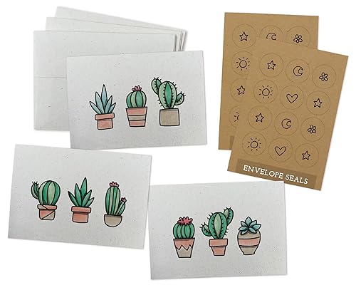 Sugartown Greetings Succulents & Cactus Notecards Set - 24 Blank