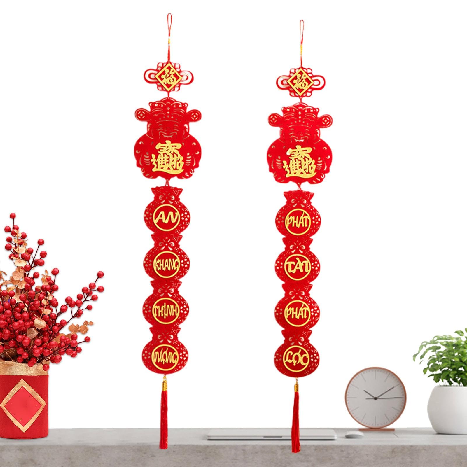 Pendentif de couplets du Nouvel An chinois 2025 pour décoration de porte