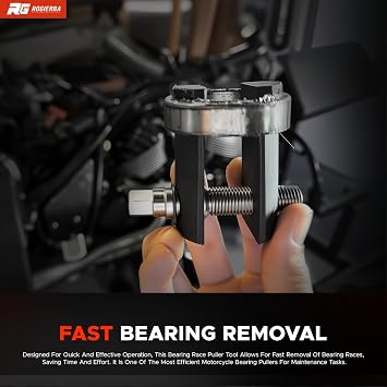 Rogierra Motorcycle Steering Stem Bearing Race Removal Tool Compatible with 1-1/8 to 2-5/8 ID Races, Universal Neck Bearing Race Puller and Extraction Tool