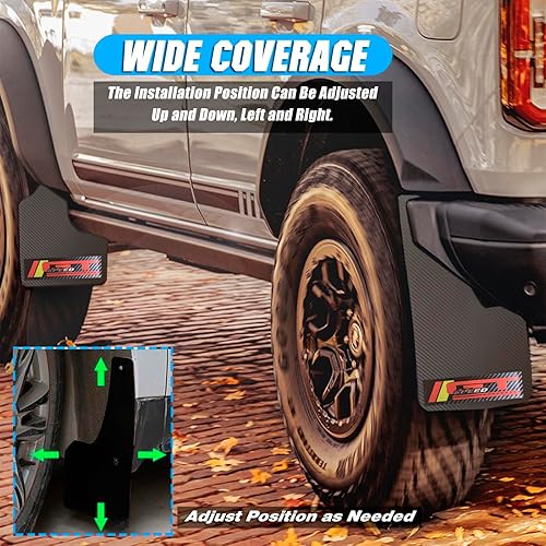 Miniatura 71 de Universal Mud Flaps Fits Most SUVs/MPVs, Not Full-Size SUVs- Standard Size 4-Piece Soft Glue Fenders Splash Guards Set, Heavy Duty Flexible