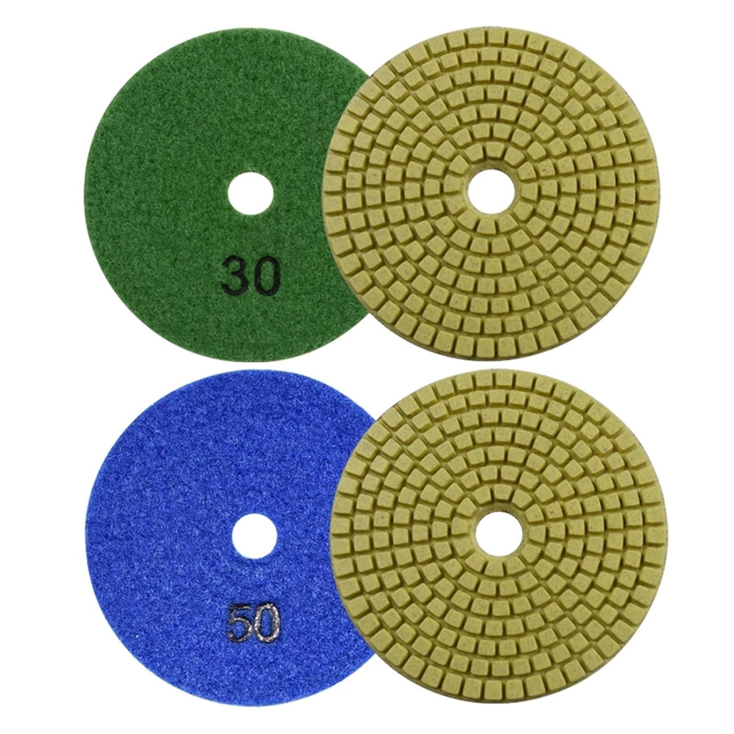 Polishing Pads Wet Buffing 4 Inch Abrasive Tool for Sanding Stone Marble Concrete Granite Counter Tile Grit 30-8000(100,16 Pcs)