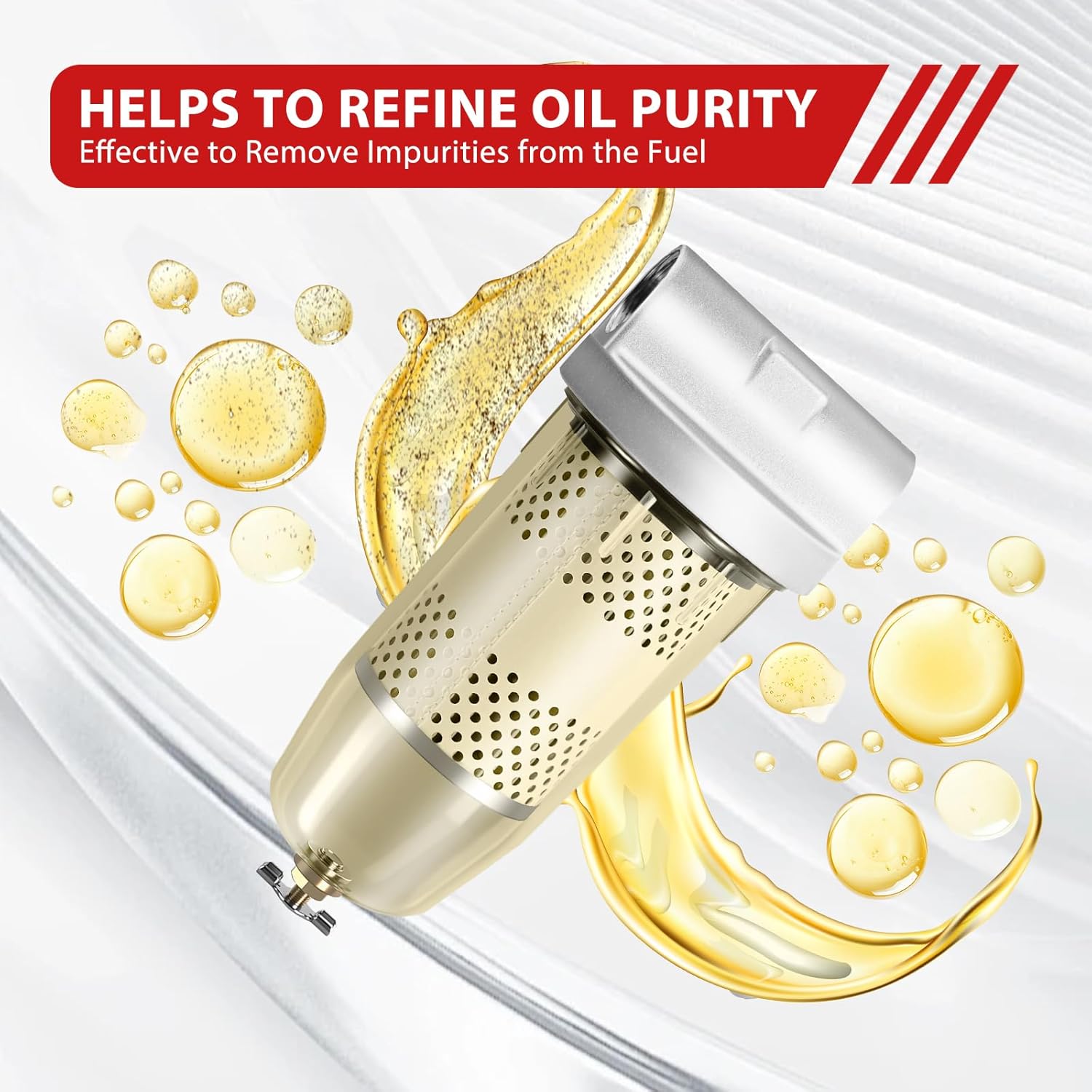 496 Fuel Filter with 3/4" NPT Top Cap Water Separate Assembly 30 Micron Max 25 Gpm 150 Psi for Biodiesel Blends Assembly with Wrench