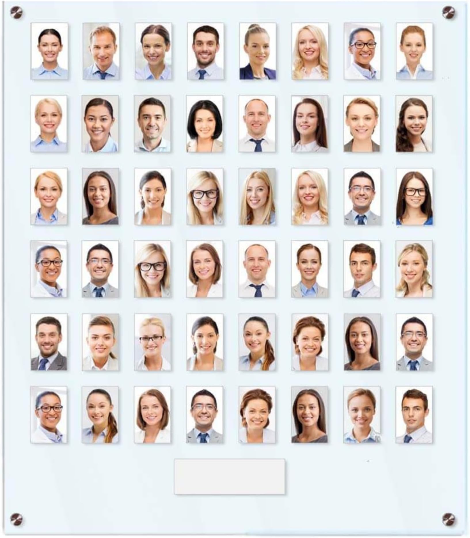 Get Acrylic Photo Frames - Clear 48 Pocket Image Staff, Student, Employee Display Board With SECURITY SCREEN & Pocket Header. 704mm Height x 616mm Width (70.4cm x 61.6cm)