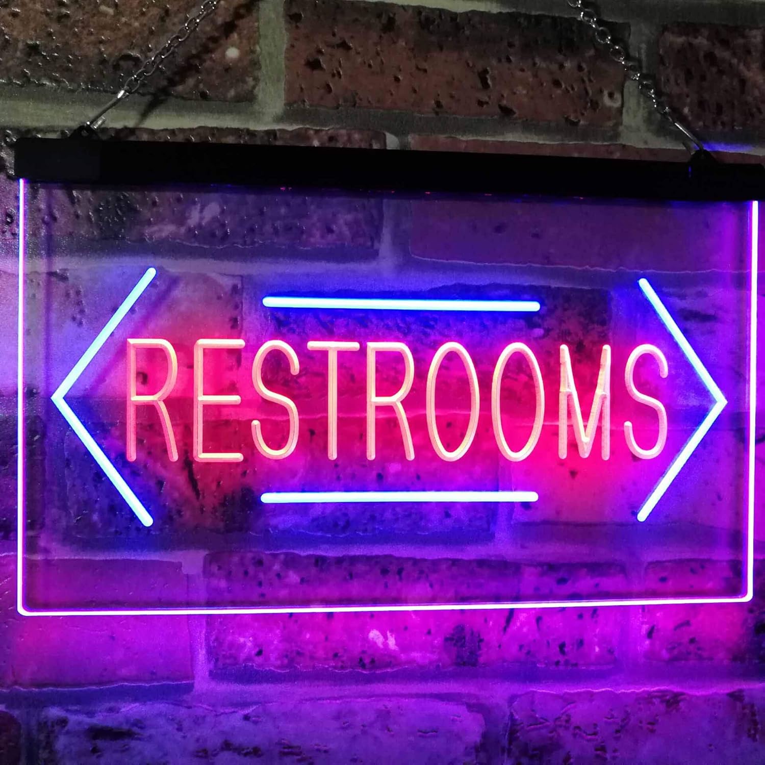 ADVPRO Unisex Restroom Arrow Toilet Washroom Dual Color LED Neon Sign Blue & Red 16" x 12" st6s43-i2157-br