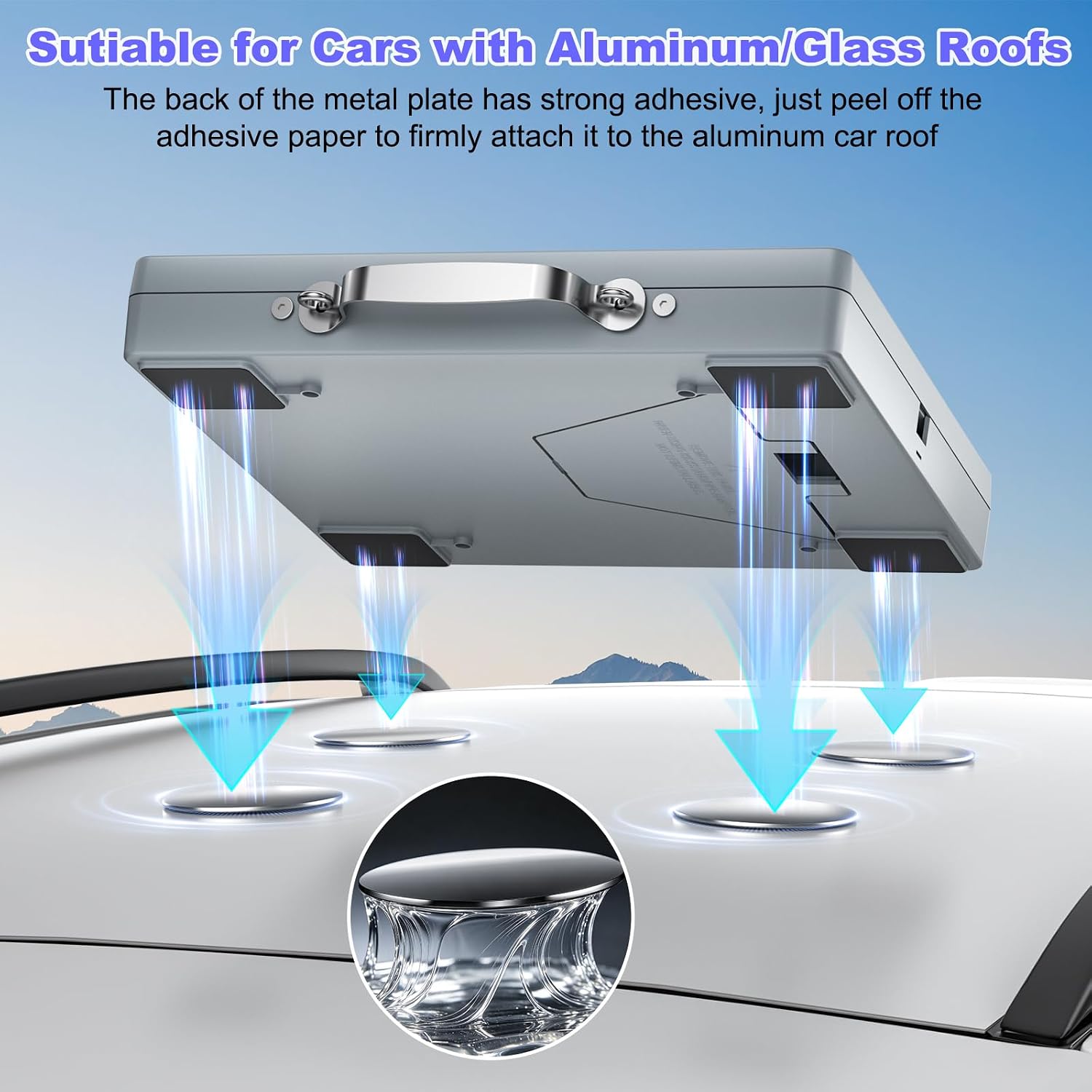 for Starlink Mini/Gen 3 Magnetic Mount Plate, 4 Pack Adhesive Metal Plates Magnetic Pads for Starlink Mini Car Mount, Star Link Mini Magnetic Roof Mount Accessories for Car SUV Aluminum/Glass Roof