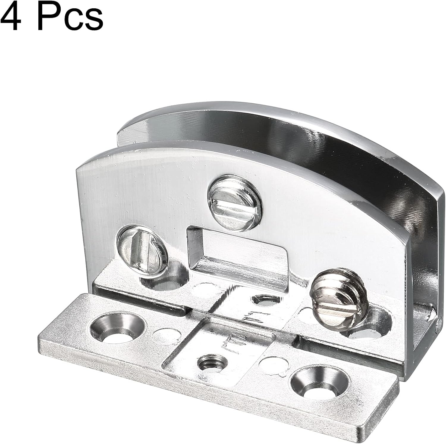 uxcell Glass Door Hinge Cupboard Showcase Cabinet Door Hinge Glass Clamp,Zinc Alloy, for 5-8mm Glass Thickness 4Pcs