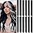 Olldag 12 PCS Black Hair Extensions Clip in, 22 Inch Colored Hair Extensions Party Highlights Long Straight Synthetic Hairpieces for Women Kids Girls