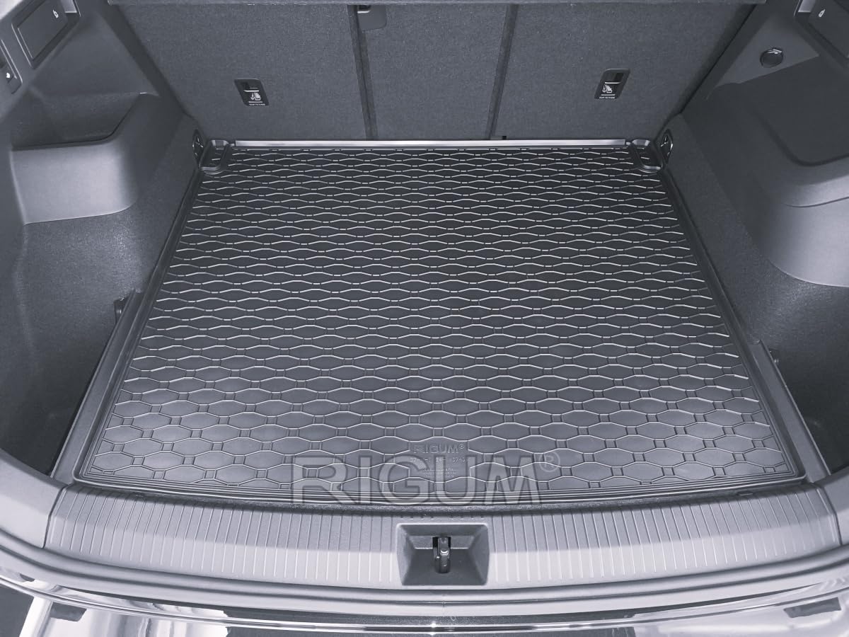 Gummimatten+Kofferraum Set kompatibel mit VW Tiguan III eTSI | Baujahr ab 2024, wasserundurchlässig, Automatten, Autofußmatten