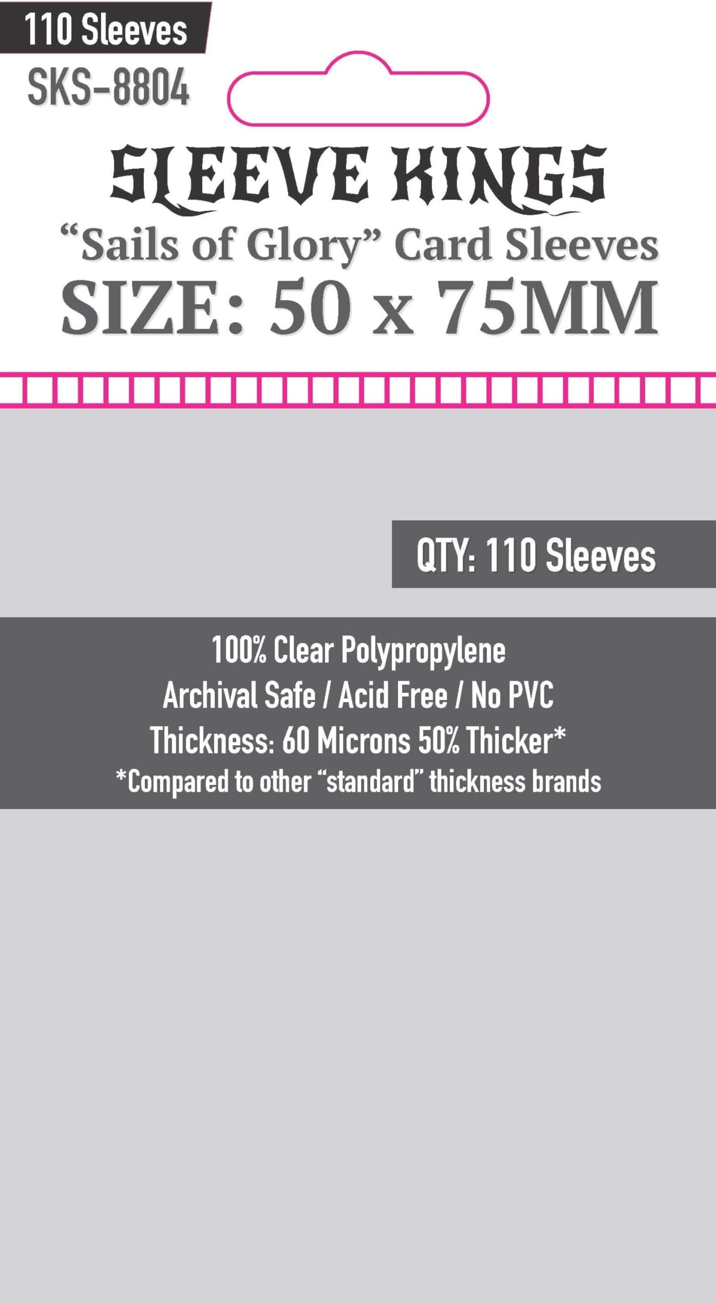 Sleeve Kings Sails of Glory Card Sleeves (50x75mm) - 110 Pack, 60 Microns