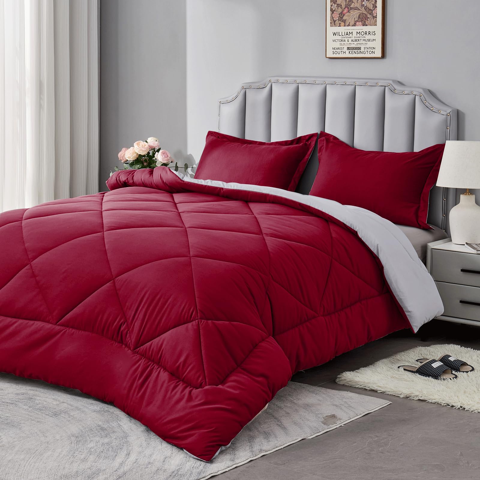 beeweed King Size Duvet, 13.5 Tog Down Alternative Thick Comforter Set with 2 Shams, Reversible Coverless Duvet Microfiber Soft Warm Bed Quilt for Winter, Machine Washable, 230x220cmOEKO-TEX STANDARD 100