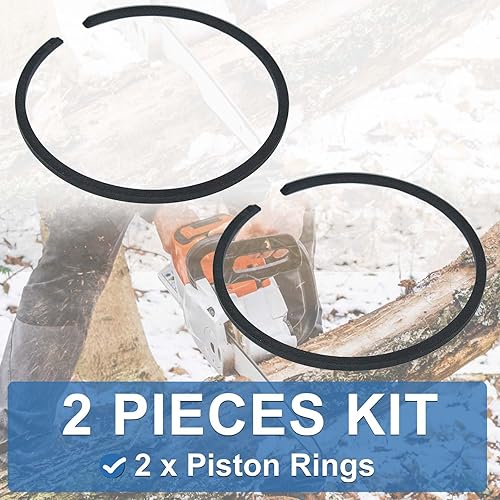 Miniatura 3 de AUMEL 2 unids/lote 1.772 in x 0.059 in Kit de anillos de pistón para Husqvarna 51 254 350 353 OLEO-MAC 753 piezas de motosierra.