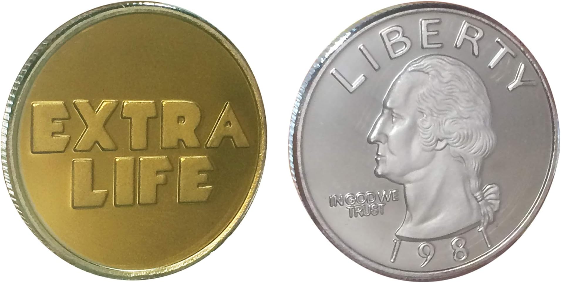 Ready Player One Oasis Extra Life Coin Quarter Props - Extra Life Challenge Coin - Gold&Silver