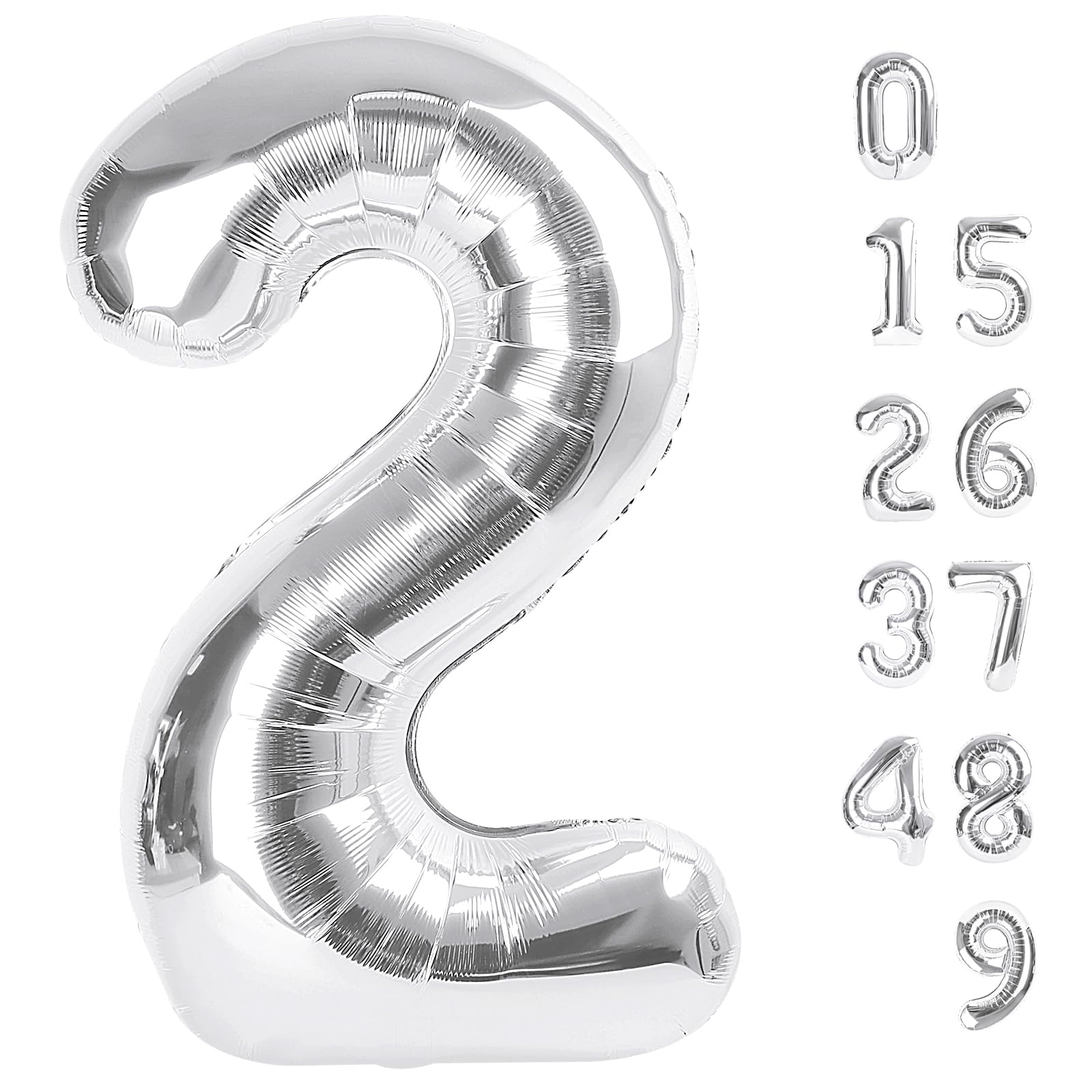 Mluchee Silver Number 2 Balloon 40 Inch | USA Imported Party Decor - main product image