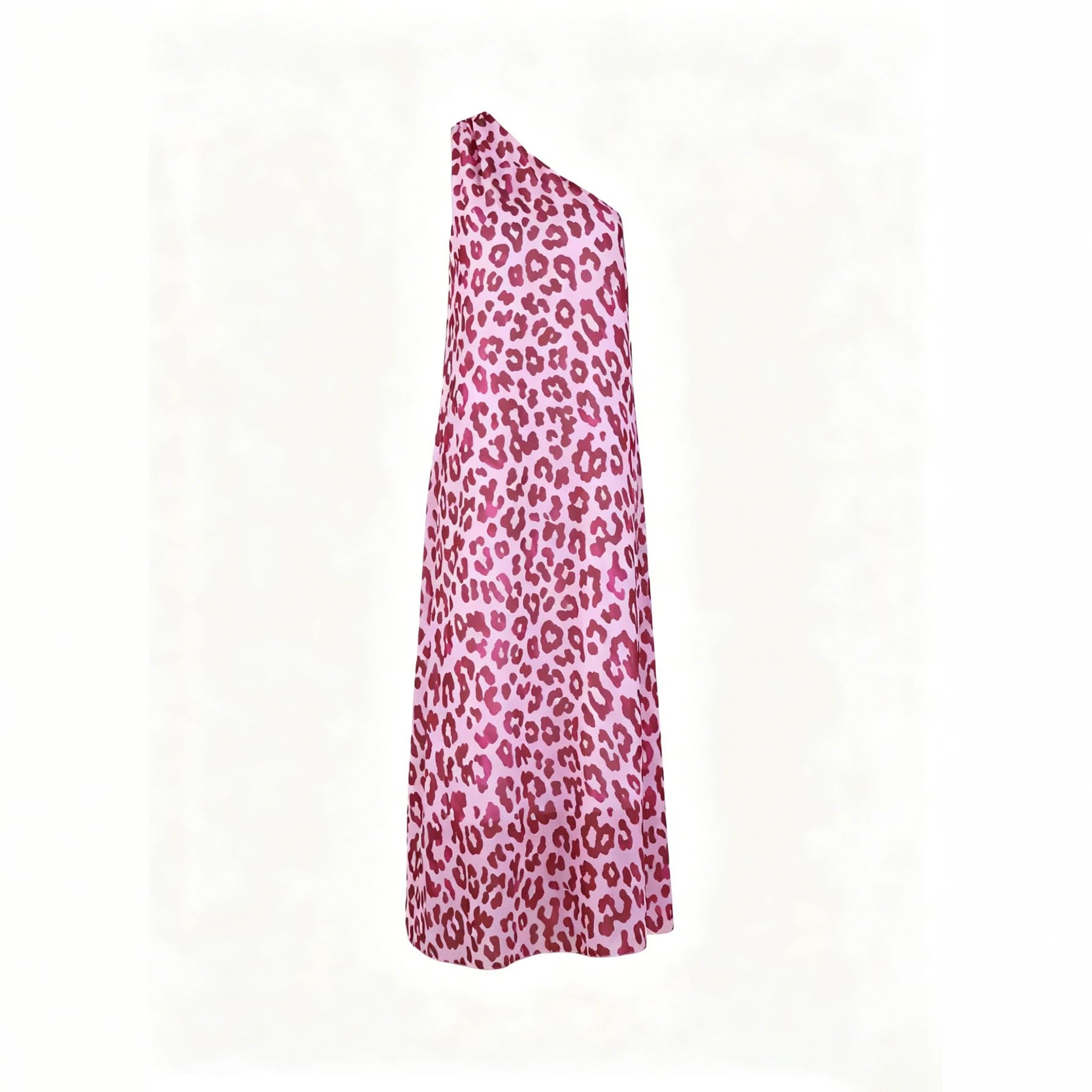 Abito in Chiffon a Una Spalla, Maxi Spiaggia Boho