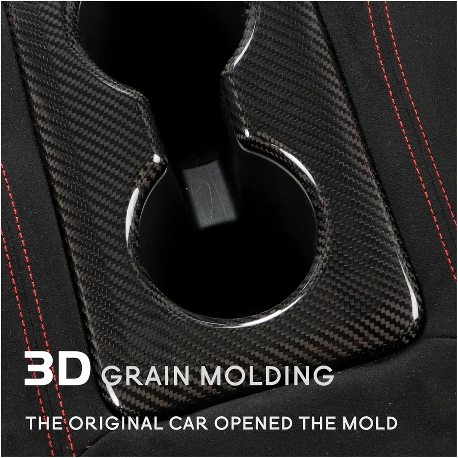 Carbon Fiber Rear Seat Water Cup Slot Decorative Cover Compatible with 11th Gen Type R FL5 (2023) Typer Back Holder Panel(Bright Black)
