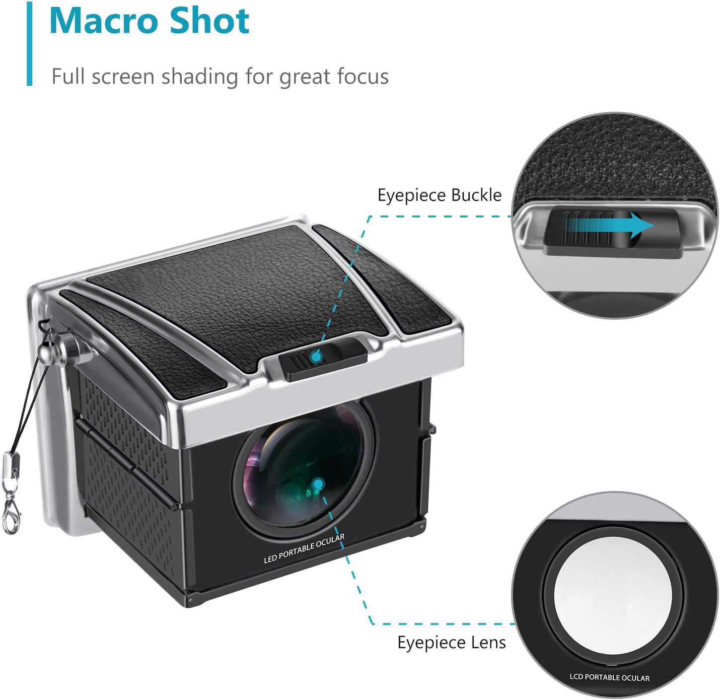 Neewer Universal Camera Viewfinder, 3X Magnification for Sony A7II/RX100/A9/RX1, Canon 6D Mark II/7D Mark II/77D/800/D1DX/1DXII/5DIII, Nikon D5/D850/D7200 and Other DSLR Cameras