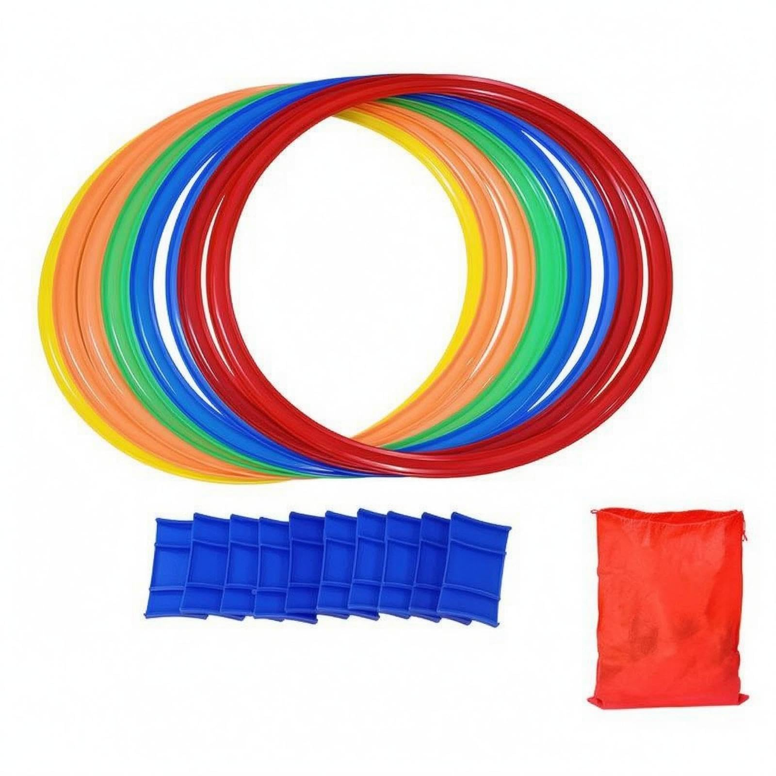 10 Pieces Snap Connector Hoops 38 Cm Hopscotch Circle Game-image-4