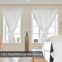 Vista 6 de AJAZZ self Adhesive Portable 100% Blackout Curtains Simple and Easy to installBedroom Window Thermal Lnsulated Kitchen Room Darkening Black Small