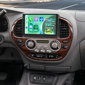 5Ghz WiFi [4G+64G] Android 15 Car Radio for Toyota Sequoia 2005-2007 Car Stereo with Wireless Carplay/Android Auto, 9 Inch HD Touch Screen with GPS Bluetooth FM/RDS EQ SWC Backup Camera MIC