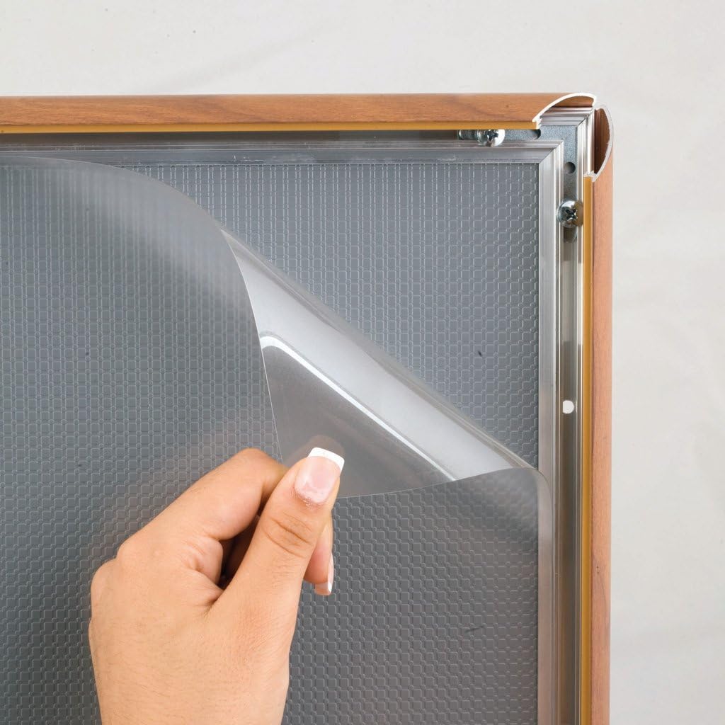 M&T Displays Snap Poster Frame, Wood Look 1" Aluminum Profile, Front Loading, Wall Mounting, Photo, Picture, Document, Certificate, Sign Holder, Mitered Corner, Anti Glare Cover (Wood Look, 8.5x11 in)