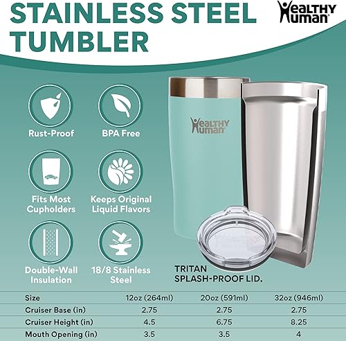 Miniatura 9 de Vaso de viaje de acero inoxidable con aislamiento humano, con pajita y tapa, Blanco puro