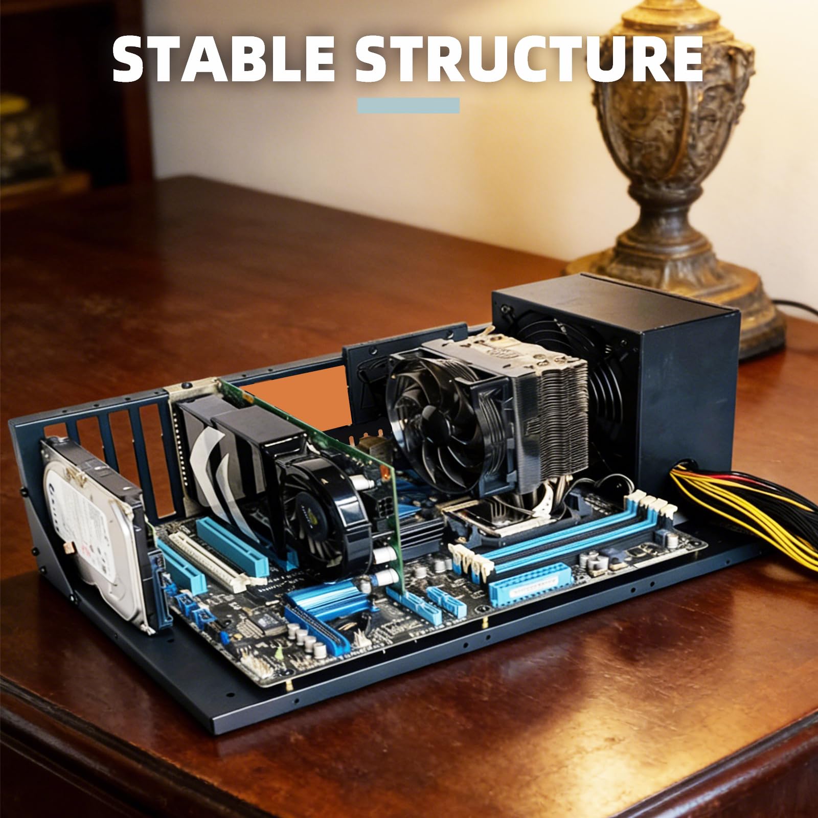 Banc d'essai PC, Boîtier Ouvert E-ATX, Dissipation Thermique largement dimensionnée, Boîtier PC Open Air, Support pour Carte mère pour Serveur et PC (E-ATX)