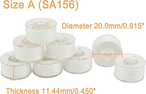 Miniatura 3 de New Brothread 144pcs blanco 60S/2 (90WT) hilo de bobina preenrollado tamaño A SA156 para bordado y máquina de coser Cottonized Soft Feel Polyester