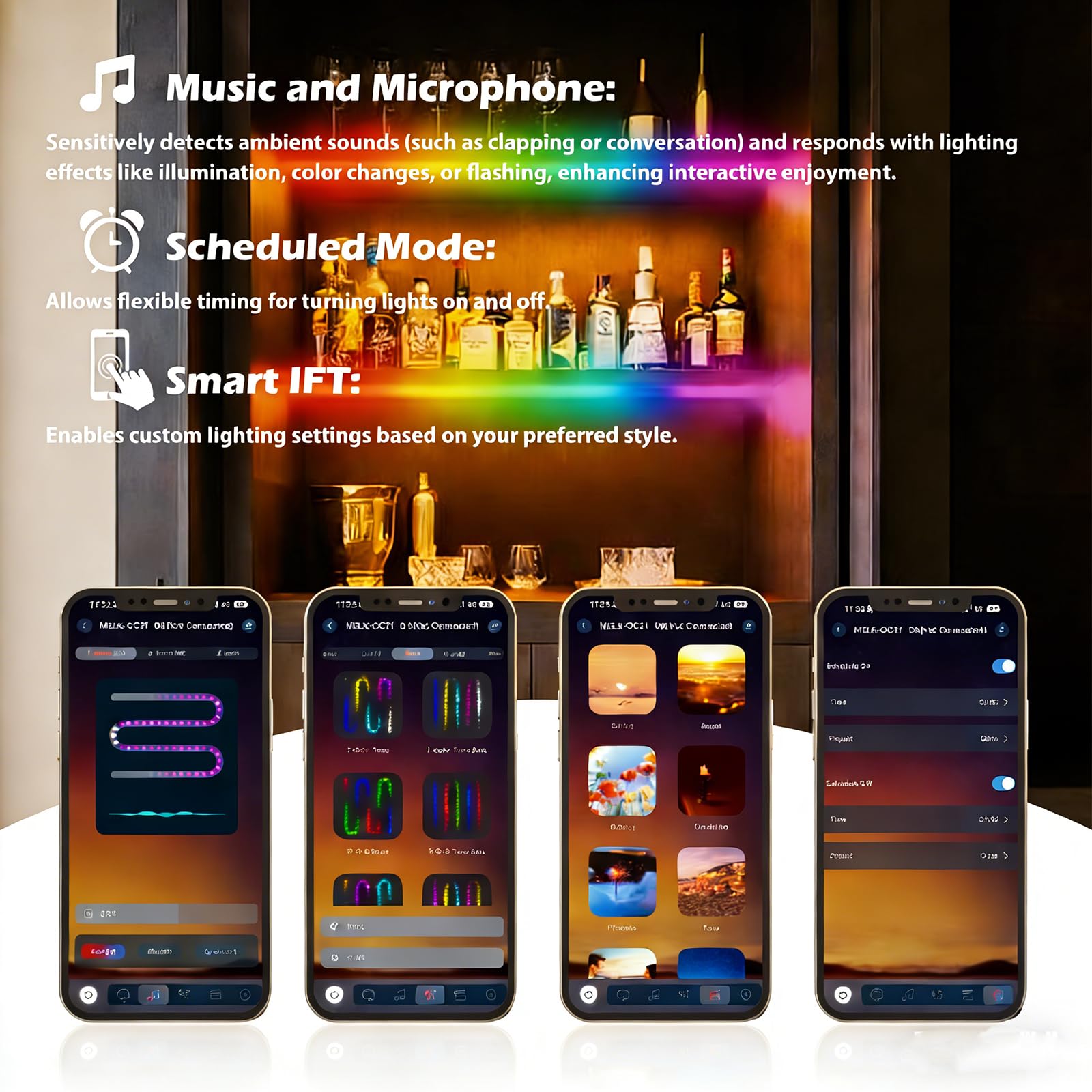 Striscia LED neon per pannelli acustici, 6 strisce LED RGB dimmerabili da 100 cm, per interni, pannelli acustici, scaffali e armadi, controllo tramite app o telecomando e sincronizzazione musicale