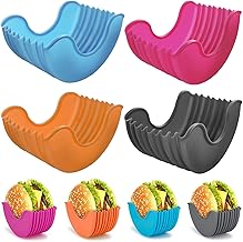 Qoyapow 4Pcs Retractable Burger Fixed Box Adjustable Hamburger Holders Reusable Washable Retractable Hamburger Clip Silicone Rack Holder Burger Box for Burger Lovers Adults and Children