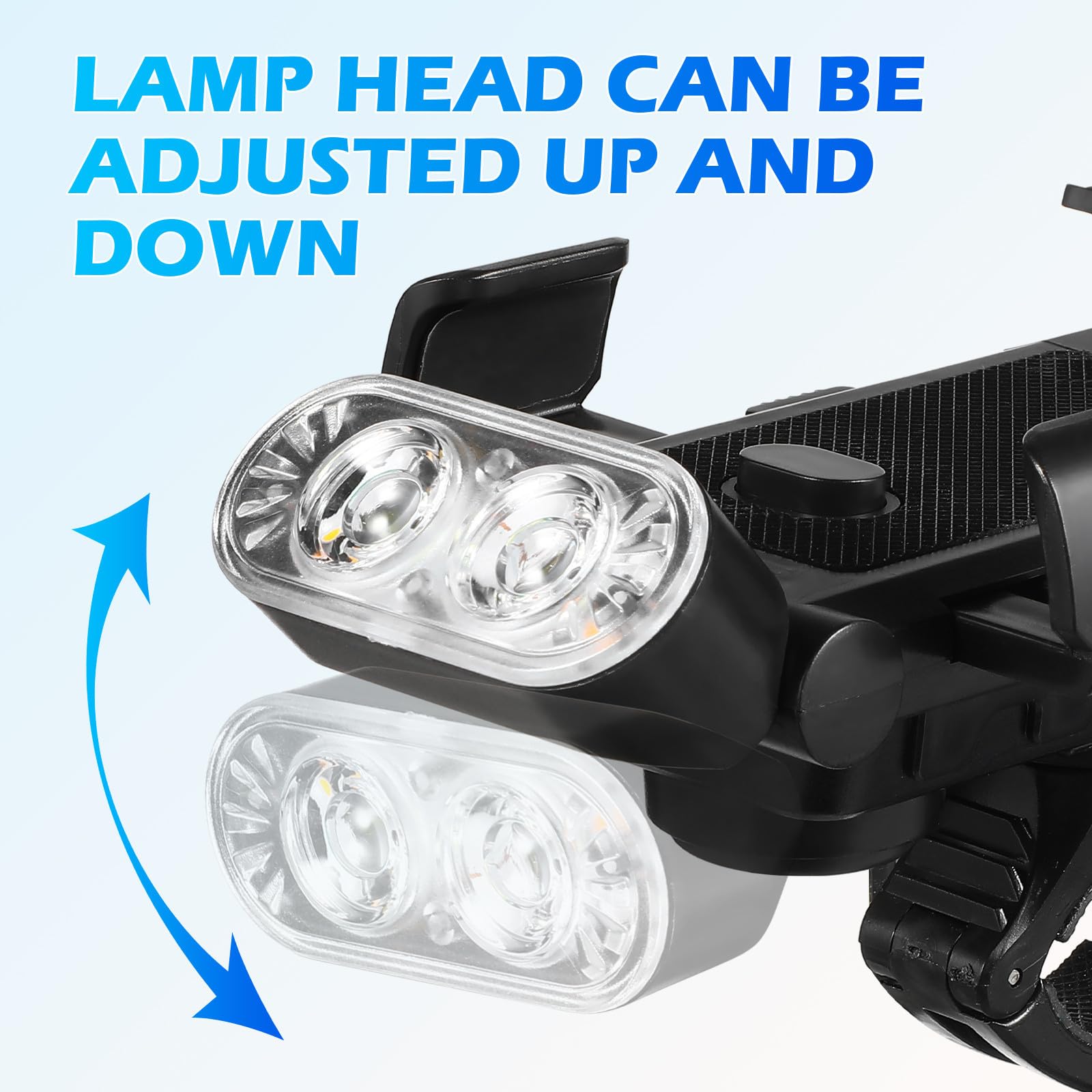 Luces LED para Bicicleta Batería de Gran Capacidad 4000 Mah, Soporte Ajustable para Teléfono, Diseño Dual LED y Material Abs para Ciclismo Diario y Paseos Nocturnos