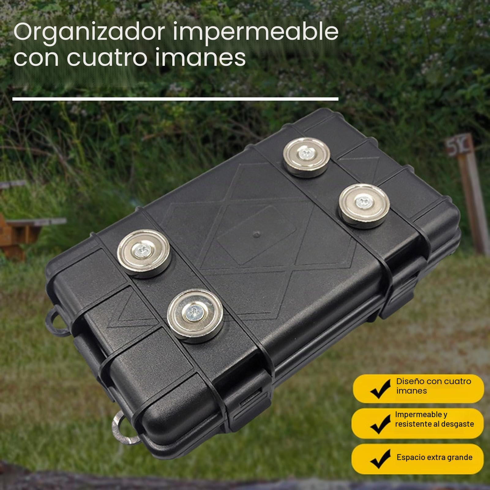 Caja magnética para debajo del coche, soporte para llaves para debajo del coche, caja portátil con acolchado, ocultador de llaves ligero para ocultar una llave en el exterior